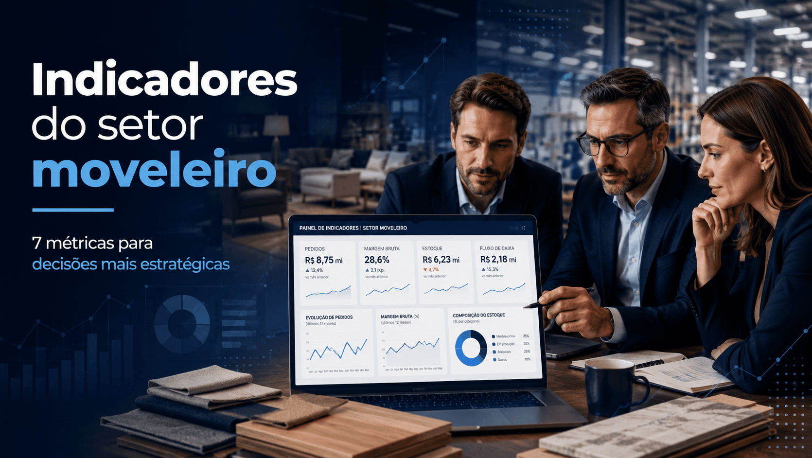 Indicadores do setor moveleiro analisados por executivos em painel de dados da indústria moveleira