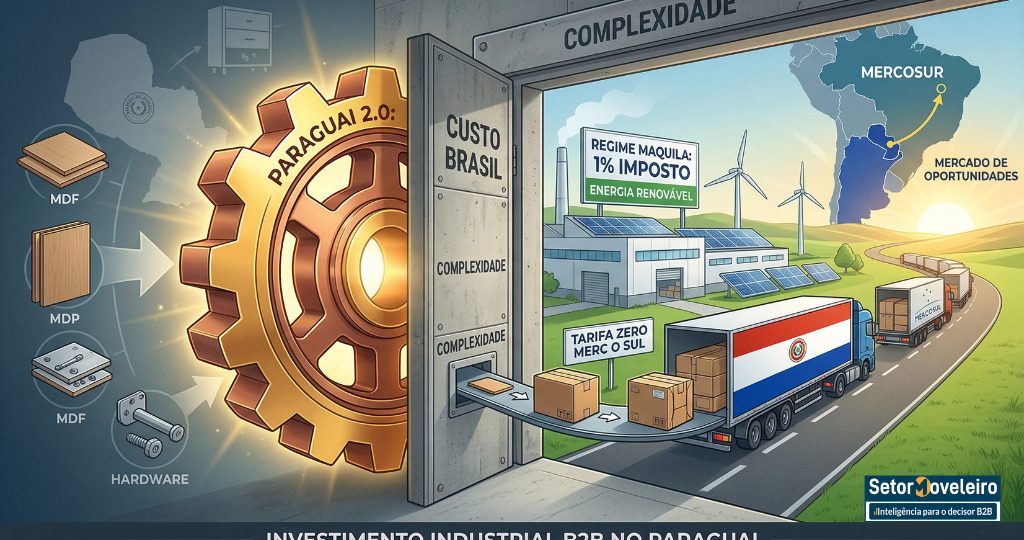 Investimento industrial no Paraguai com maquila 1%, comparativo custo Brasil e acesso ao Mercosul para indústria moveleira