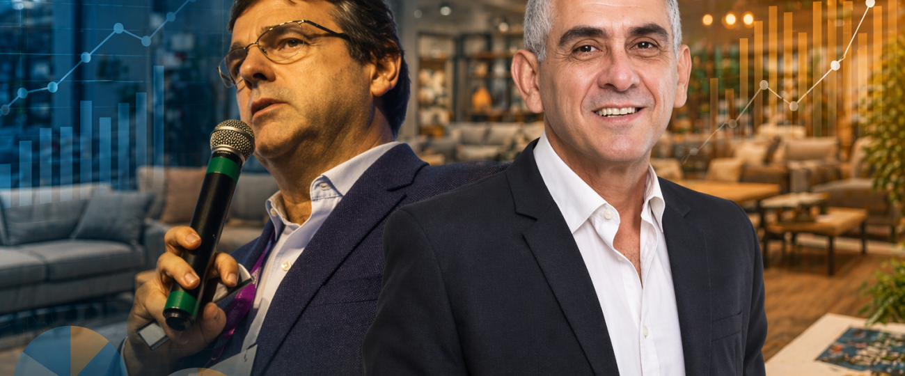 Carlos Bessa e Marcelo Prado em arte sobre inteligência de mercado e Melhores Marcas no varejo de móveis e colchões