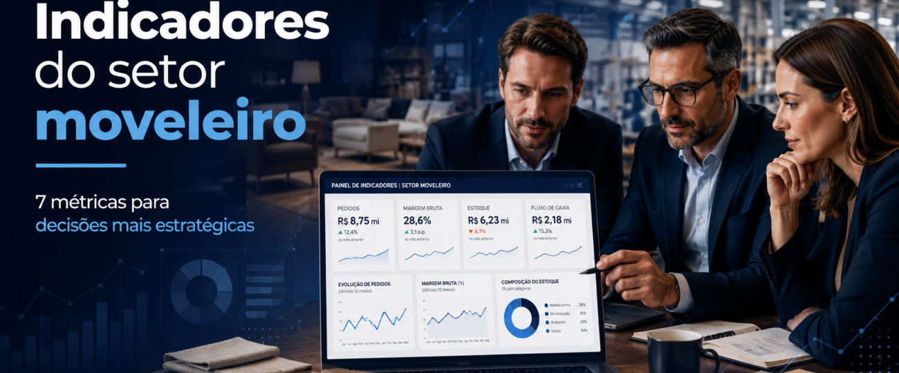 Indicadores do setor moveleiro analisados por executivos em painel de dados da indústria moveleira