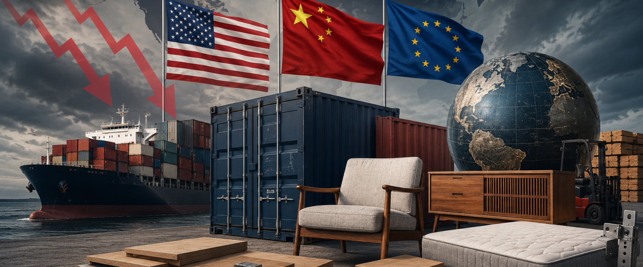 Indústria moveleira brasileira diante das tarifas dos Estados Unidos, China e União Europeia